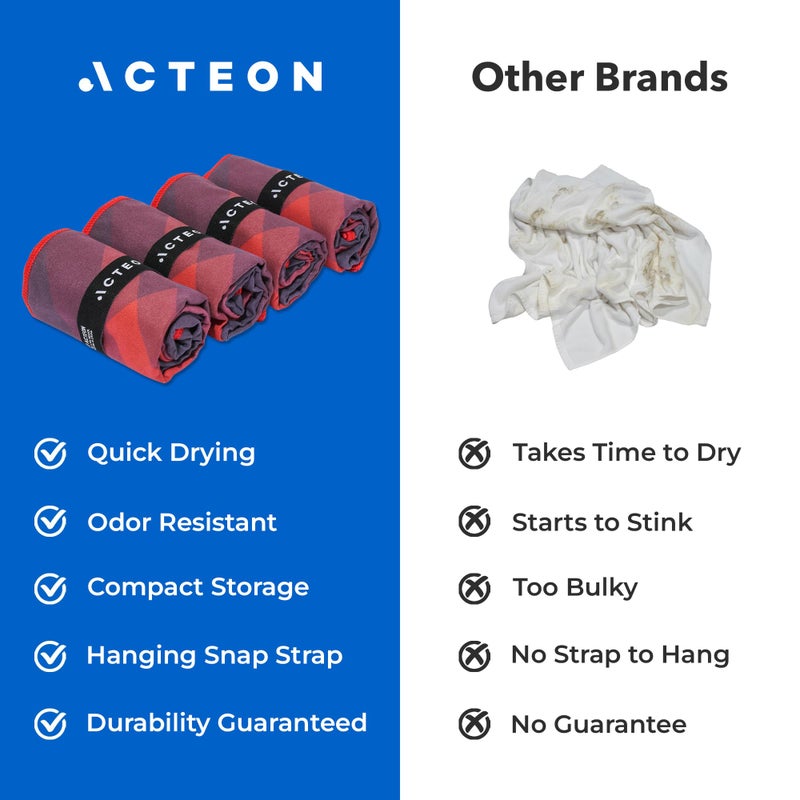 Acteon Quick Dry Microfiber Gym Towel, 4 Pack Odor-Free, Super Absorbent Workout Towels, Body Sweat - Image 2